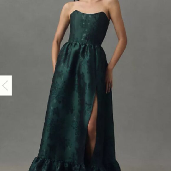 V. Chapman Charlotte Strapless Corset Side-Slit Dress - Picture 3 of 4